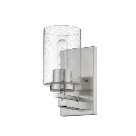 Homeroots 8.75 x 4.5 x 5.75 in. Orella 1-Light Satin Nickel Sconce 398687